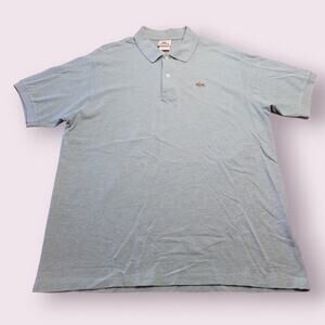 Lacoste Men’s Polo Aqua Blue EU 6 Large Crocodile Logo Piqué EUC